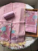 Mirage Mist Lavender Muga Cotton Unstitched Suit Set