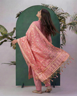 Pink Dune Muga Cotton Stitched Suit Sets