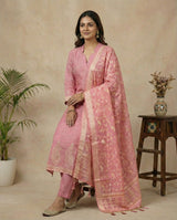Pink Dune Muga Cotton Stitched Suit Sets