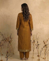 Ethnic Essence Mustard Yellow Soft Cotton Stitched Suit Sets
