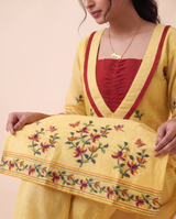 Arlette Yellow Muga Cotton Stitched Suit Sets
