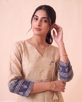Solene Off-White Muga Cotton Stitched Suit Sets