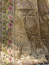 Rangkat Gunsmoke Grey Leheriya Design Banarasi Organza Saree